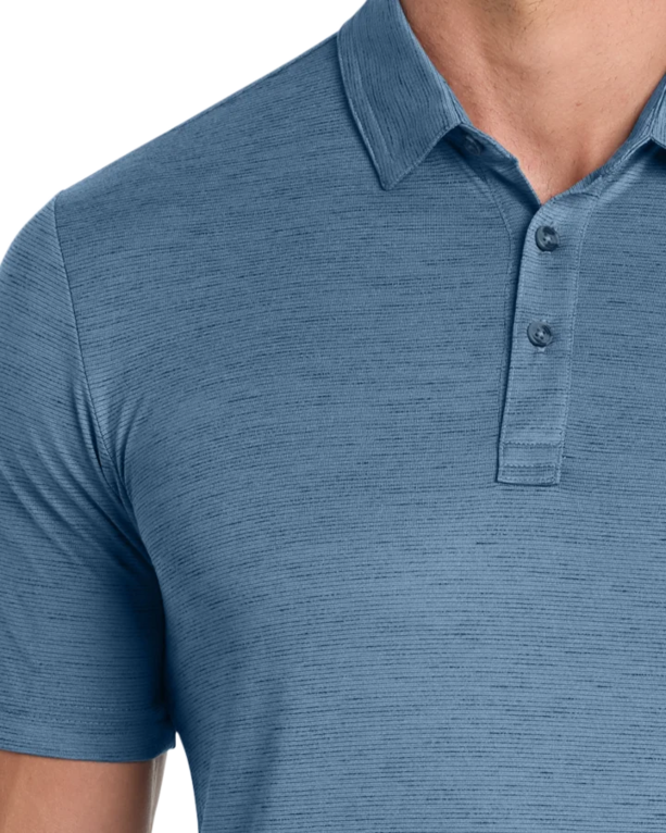 Closeup of a TM1MW451 TravisMathew Auckland Slub Polo
